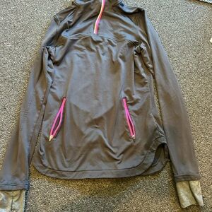 Mondetta Charcoal Athletic Top with Hot Pink Accents